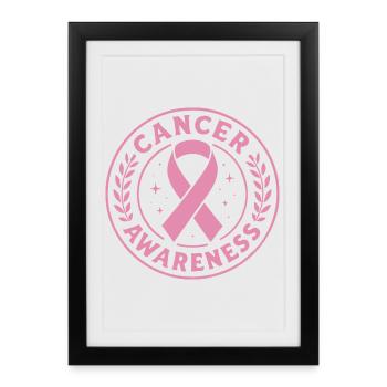 Pink Cancer Awareness Ribbon - Framed poster (27 × 37 cm) - black - Front