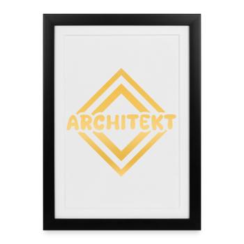 Cadeau pour architecte - Affiche encadrée (27 × 37 cm) - noir - Devant