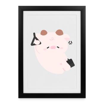 Trajet de la vache fatiguée - Affiche encadrée (27 × 37 cm) - noir - Devant