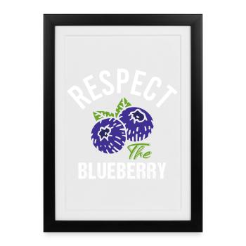 Blueberry Funny Fruit Fruit Blueberry Vintage - Framed poster (27 × 37 cm) - black - Front
