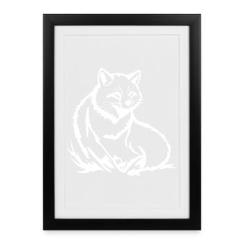 Fox T-shirt Gift - Framed poster (27 × 37 cm) - black - Front