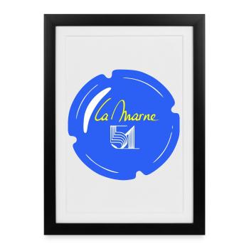 Capsule la Marne 51 - Affiche encadrée (27 × 37 cm) - noir - Devant