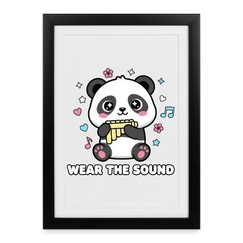 Wear The Sound – Kawaii Melodious Panda - Framed poster (27 × 37 cm) - black - Front