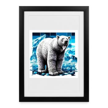 polar bear - Framed poster (27 × 37 cm) - black - Front