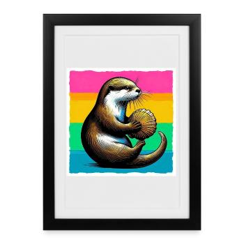 otter - Framed poster (27 × 37 cm) - black - Front