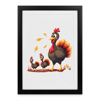 Bébé dinde de Thanksgiving - Affiche encadrée (27 × 37 cm) - noir - Devant