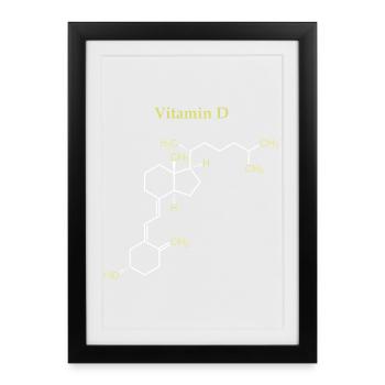 Vitamin D Structure - Framed poster (27 × 37 cm) - black - Front
