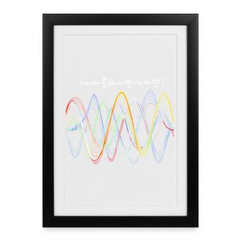 Bunte Wellen in Sinus- und Fourier-Reihen - Gerahmtes Poster (27 × 37 cm) - Schwarz - Vorne