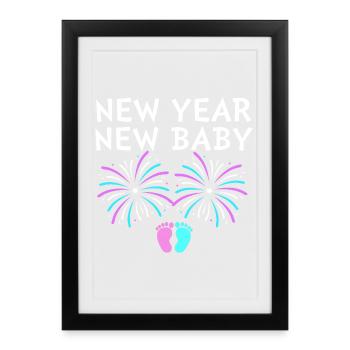 Sexe Révélation Nouvel An - Affiche encadrée (27 × 37 cm) - noir - Devant