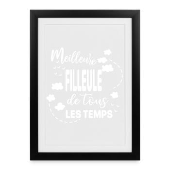 Meilleure Filleule de Tous les Temps - Affiche encadrée (27 × 37 cm) - noir - Devant