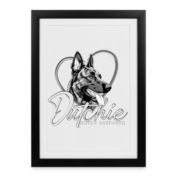Dutch Shepherd Dog - Framed poster (27 × 37 cm) - black - Front
