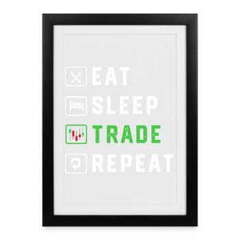 Money Finance Stocks Trading Bitcoin Capital - Framed poster (27 × 37 cm) - black - Front