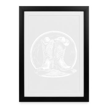 Western Boots in the Lasso Circle - Framed poster (27 × 37 cm) - black - Front