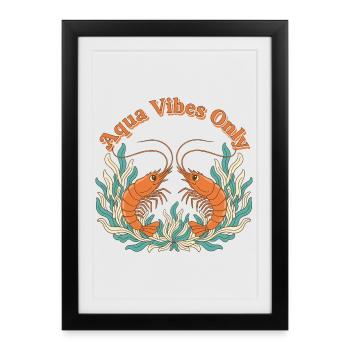 Aqua Vibes Only - Framed poster (27 × 37 cm) - black - Front