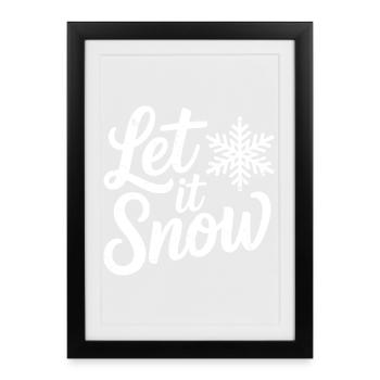 Let It Snow Christmas Snowflake - Framed poster (27 × 37 cm) - black - Front