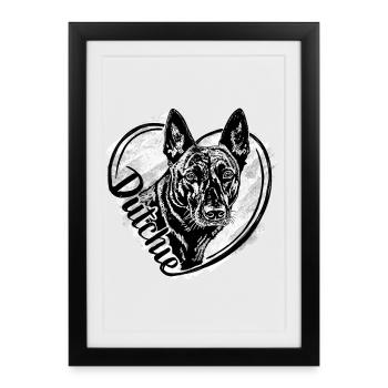 Dutch Shepherd -Dutchie  - Framed poster (27 × 37 cm) - black - Front