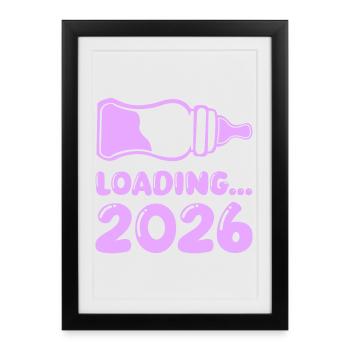 Chargement 2026 Biberon - Affiche encadrée (27 × 37 cm) - noir - Devant