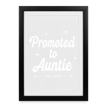 Promoted to Auntie Est 2026 - Framed poster (27 × 37 cm) - black - Front