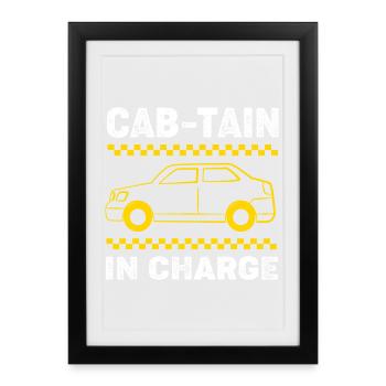 Chauffeur de taxi Taxi - Affiche encadrée (27 × 37 cm) - noir - Devant