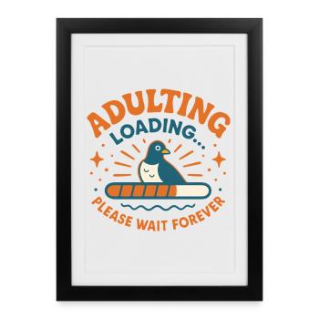 Pigeon de chargement adulte - Affiche encadrée (27 × 37 cm) - noir - Devant