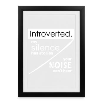 Citations d’introverti - Affiche encadrée (27 × 37 cm) - noir - Devant