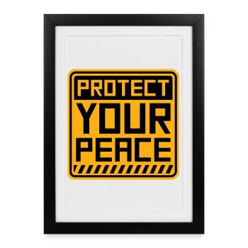 Protect Your Peace Mental Health Mindfulness - Framed poster (27 × 37 cm) - black - Front