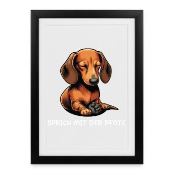 Parle au patron teckel teckel propriétaire teckel - Affiche encadrée (27 × 37 cm) - noir - Devant
