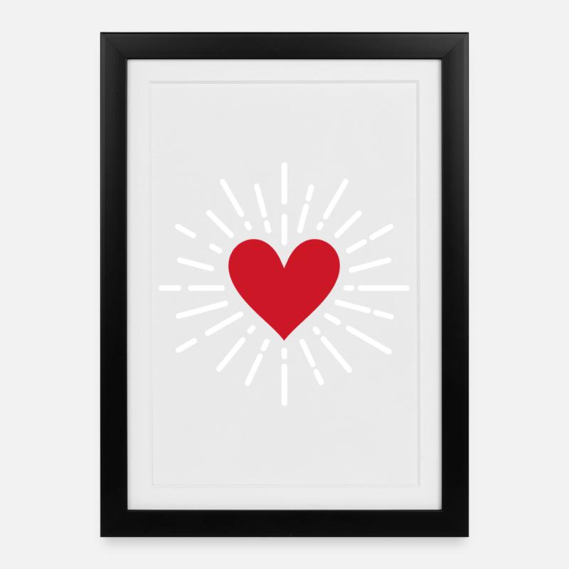 Herz - Gerahmtes Poster (27 × 37 cm) - Schwarz