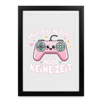 Motif de slogan rétro GamePad Design - Affiche encadrée (27 × 37 cm) - noir - Devant