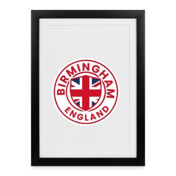 Emblème de Birmingham, Angleterre, - Affiche encadrée (27 × 37 cm) - noir - Devant