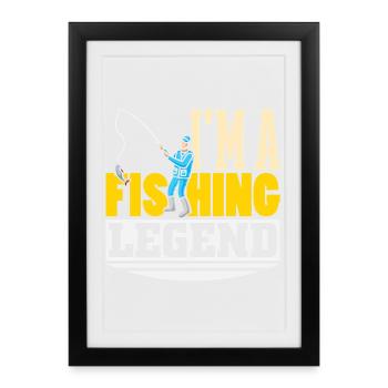 Pêcheur sportif pêcheur pêcheur Pêcheur Dit - Affiche encadrée (27 × 37 cm) - noir - Devant