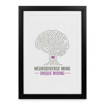 NEURODIVERSE MIND Unique Wiring Awareness  - Framed poster (27 × 37 cm) - black - Front