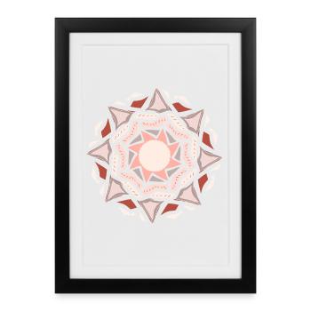 Pink Mandala Sun Geometry - Framed poster (27 × 37 cm) - black - Front