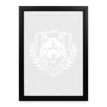 Husky Dog Dog Crest - Framed poster (27 × 37 cm) - black - Front