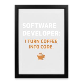 Software Developer - Coffee Edition - Framed poster (27 × 37 cm) - black - Front