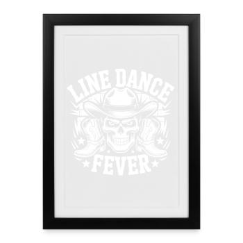 Crâne de danse en ligne pour toujours - Affiche encadrée (27 × 37 cm) - noir - Devant