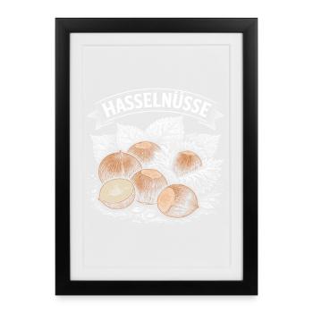 Illustration vintage noisette - Affiche encadrée (27 × 37 cm) - noir - Devant