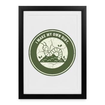 Worm compost: Independent soil - Framed poster (27 × 37 cm) - black - Front