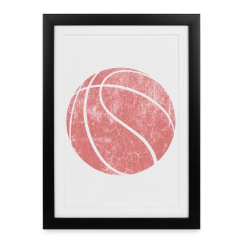 basket-ball - Affiche encadrée (27 × 37 cm) - noir - Devant