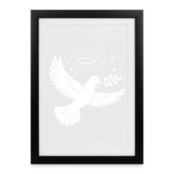 Colombe Sainte Chrétienne - Affiche encadrée (27 × 37 cm) - noir - Devant