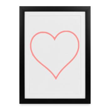 Valentines Pink Heart, Valentine's Day - Framed poster (27 × 37 cm) - black - Front