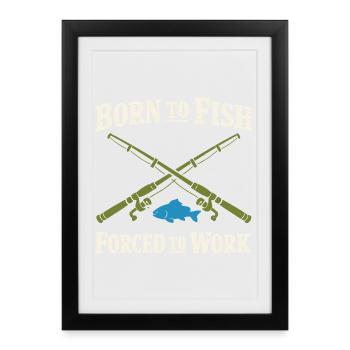 Mode de vie de pêche pêcheur pour les poissons à vie - Affiche encadrée (27 × 37 cm) - noir - Devant