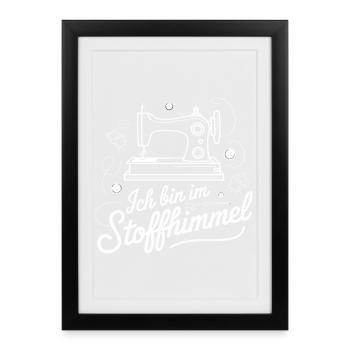 I'm In Fabric Heaven Sewing Seamstress Sewing Machine - Framed poster (27 × 37 cm) - black - Front