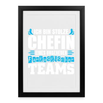 Patron fier Patron Madame Chef de département Chef d’équipe - Affiche encadrée (27 × 37 cm) - noir - Devant