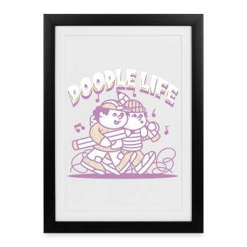 Doodle Life Doodle Drawing - Framed poster (27 × 37 cm) - black - Front