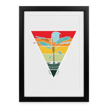 Plantes vintage amoureuses de plantes Succulentes Fleurs - Affiche encadrée (27 × 37 cm) - noir - Devant