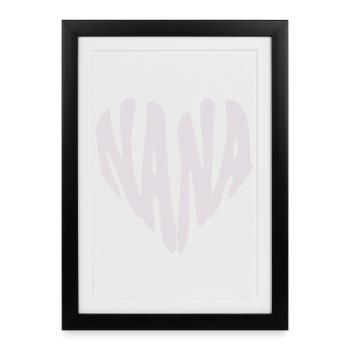 Nana - Petit cœur graphique (couleur personnalisée) - Affiche encadrée (27 × 37 cm) - noir - Devant
