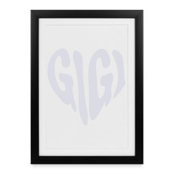 Gigi - Petit cœur graphique (couleur personnalisée) - Affiche encadrée (27 × 37 cm) - noir - Devant