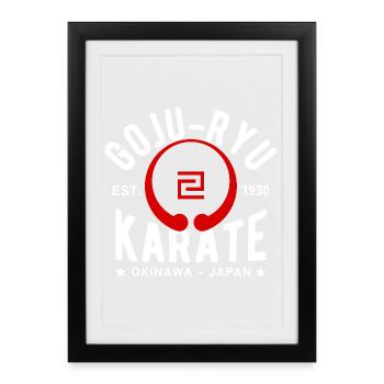 Goju Ryu Karate Est. 1930 Okinawa, Japon - Affiche encadrée (27 × 37 cm) - noir - Devant