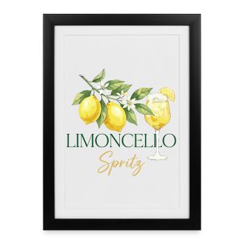 Limoncello Spritz – Boisson d’été au citron - Affiche encadrée (27 × 37 cm) - noir - Devant